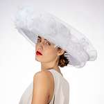 Crin Bow Decor Upturned Fashion Poly Hat