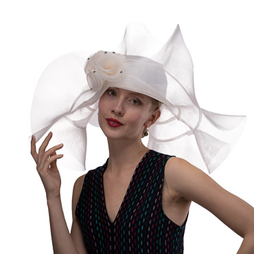 MED 6''HH/4''RUFFLE BRIM W/ROS