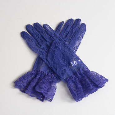 Purple 10'' Wrist Length Lace Gloves